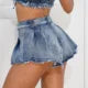 Denim two pc Bralet Top with stretch